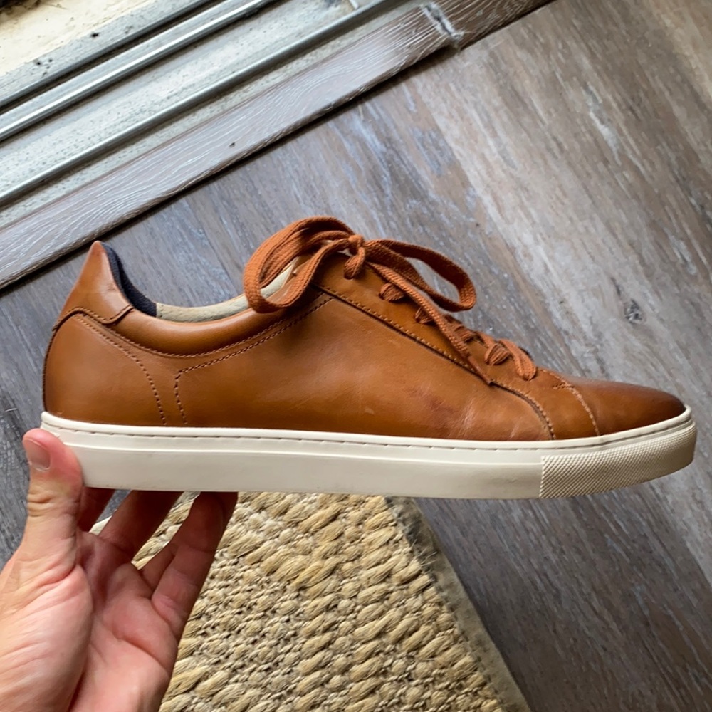 Banana Republic, SIZE 11, Brown leather sneakers.